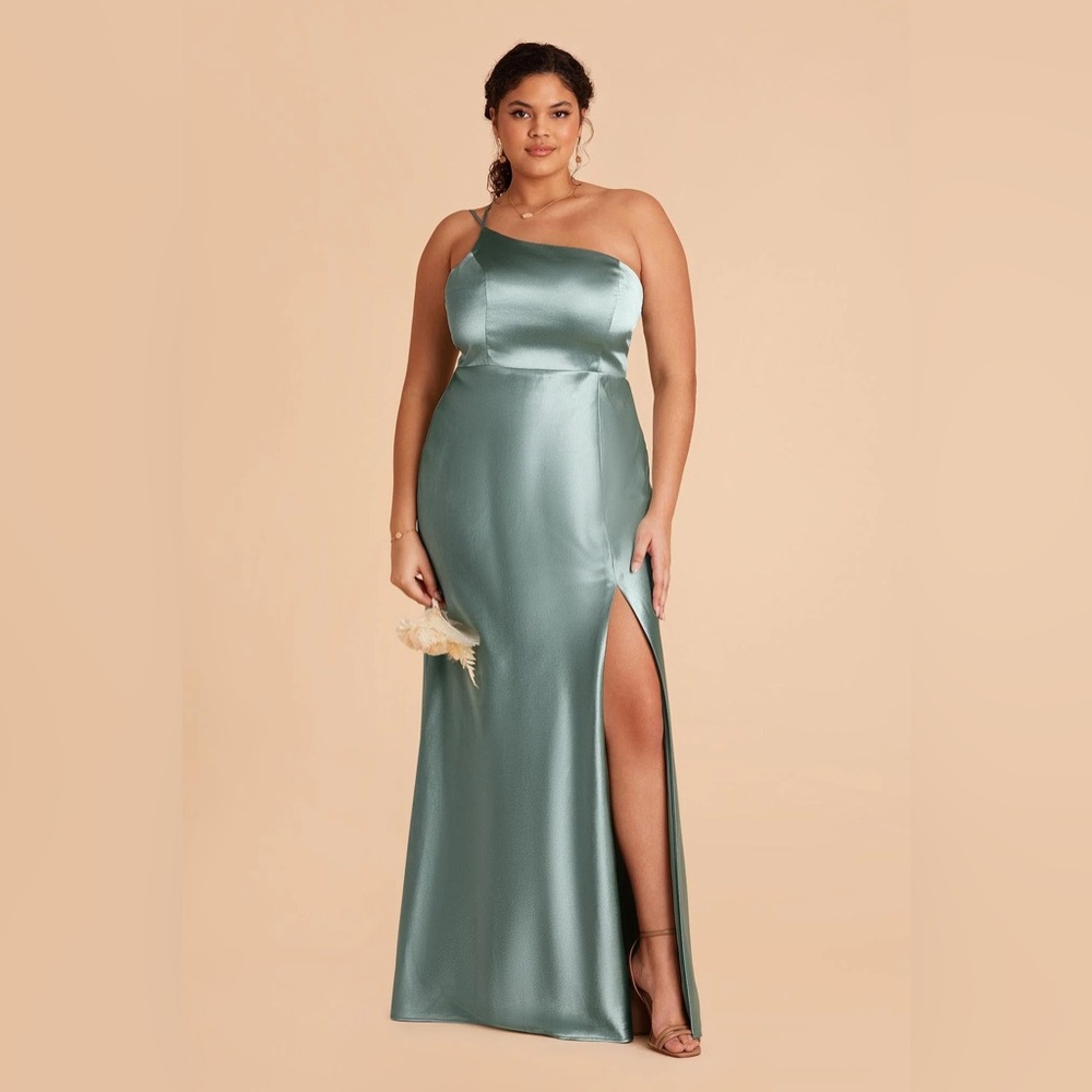 Birdy Grey One Shoulder Satin Kensie Dress